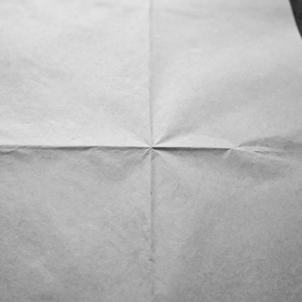 Fotografia editorial em preto e branco de detalhe de papel de imp